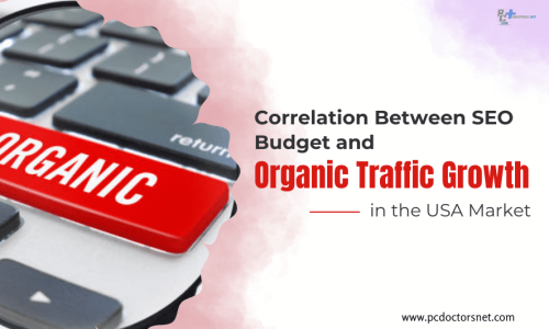 Correlation Between SEO Budget and Organic Traffic Growth in the USA Market Organic text written on a keyboard about Top SEO Company USA