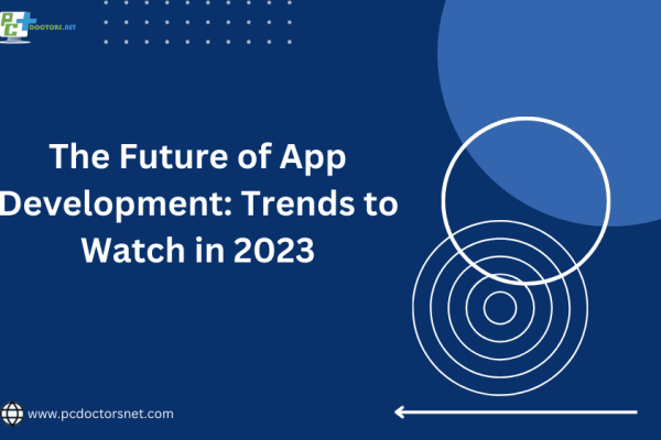 this image is about the future of app development trends to watch in 2023